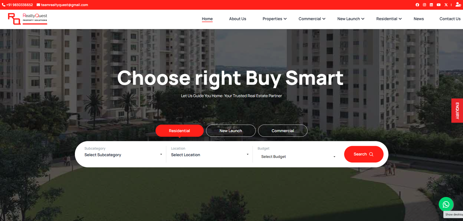 RealtyQuest website screenshot