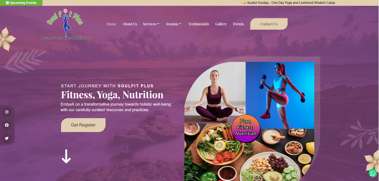 SoulFit Plus website screenshot